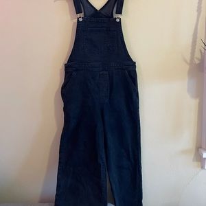 Black ribcage wide leg Levi’s overalls